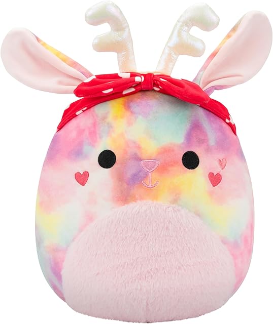 The Squishmallows Original 12in Priyanka The Rainbow Jackalope with Hearts Headband – Official Jazwares Plush (Medium)
