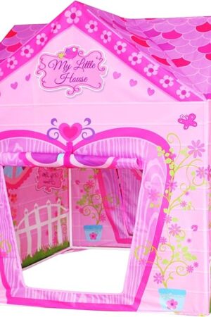 The POCO DIVO Floral Princess Castle Girls Pink Palace Play Tent Kids Pretend Fairy Playhouse