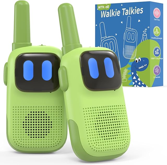 The Toys for 3-12 Year Old Girls Boys, Walkie-Talkies for Kids 2 Pack 1000FT Long Range with 2 Channels, Handheld Kids Walky Talky Educational Electronic Outdoor Toys for Outside Camping Hiking
