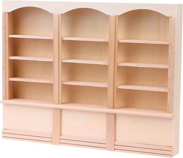 The 1:12 Dollhouse Mini Bookcase Display Shelf Bookshelf Locker Doll House Decor Dollhouse Furniture Accessories