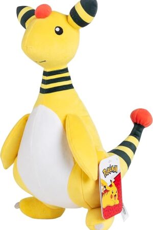 The Pokémon Large 12" Ampharos Plush - Officially Licensed - Scarlet and Violet - Authentic 12-inch Soft Stuffed Animal Toy Figure - Holiday Christmas Stocking Stuffer Gift for Kids, Boys, Girls - 2+
