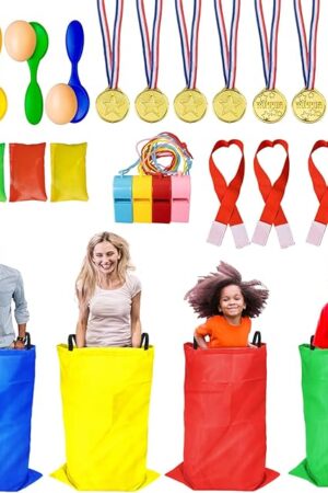 The Potato Sack Race Bags - Sack Race Bags for Adults and Kids, Bean Bag Toss Game, 3 Legged Relay Race, Egg Spoon Game, Carnival Outdoor Lawn Game for Easter, Halloween, Christmas, Birthday Party