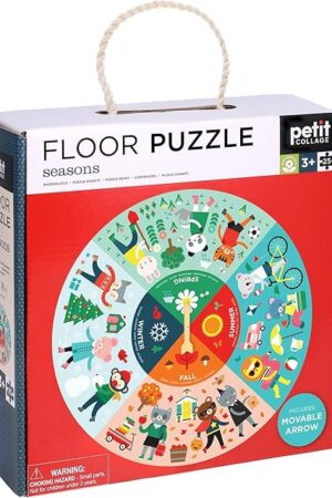 The Petit Collage: Seasons Floor Puzzle - Learn The Four Seasons - Includes 25 Jumbo Pieces and a Moveable Hand to Point to a New Season - Great for Ages 3+