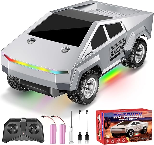 The 1:24 RC Car Toys, All Terrain High Speed 2WD RC Truck with Light and Loadspace, 2.4GHz Off-Road Vehicles Remote Control Car, Electric Vehicle Toys Gift for Boys Girls Age 3+