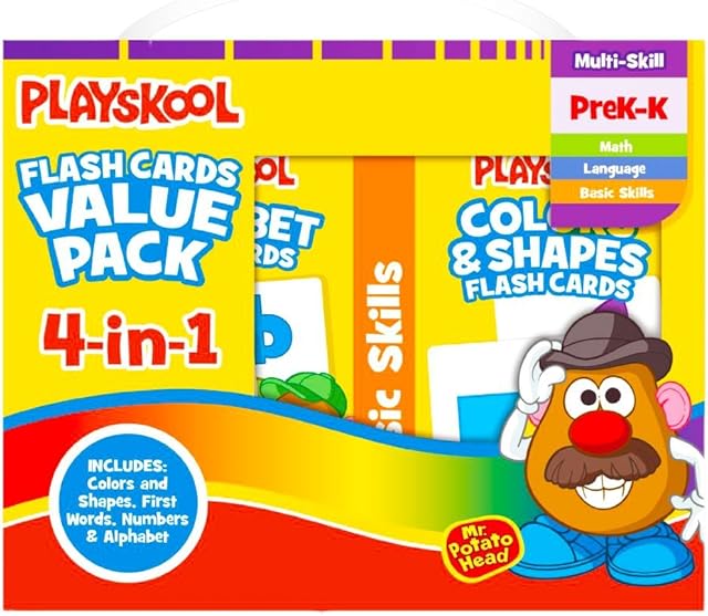 The Playskool Flash Cards Value Pack - Alphabet/First Words/Shapes & Colors/Numbers PreK - K