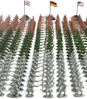 The RAINBOW TOYFROG Army Men Action Figure Set - 300 pcs Toy Soldiers Military Playset - Classic Army Men Action Figures for Kids - Durable Army Toys for Imaginative Play ww2 Action Figures