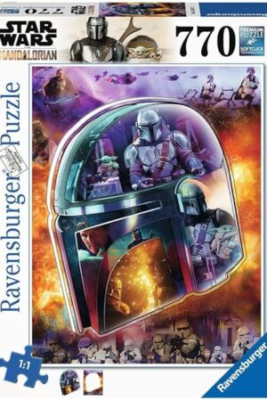 The Ravensburger Star Wars The Mandalorian: Helmet 770 Piece Large Format Jigsaw Puzzle for Adults - 16917 - Every Piece is Unique, Softclick Technology Means Pieces Fit Together Perfectly