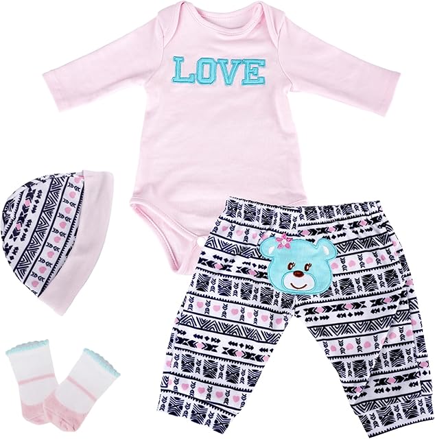 The Reborn Baby Doll Clothes for 15-17 Inch Dolls Girl, Realistic Babydoll Alive Clothes Matching Outfits