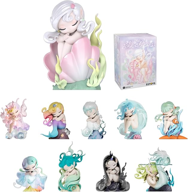 The 52TOYS Sleep Sea Elves Series 1PC Action Figure Collectible Toy Desktop Decoration 3.3 Inch Gift for Birthday Party Holiday