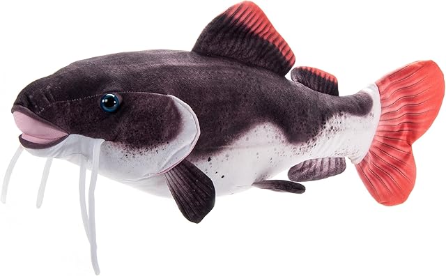 The The Petting Zoo Redtail Catfish Stuffed Animal Plushie, Gifts for Kids, Wild Onez Sealife River Fish Animals, Purple Redtail Catfish Plush Toy 20 Inches