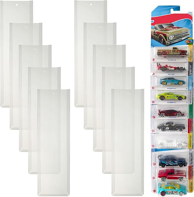 The 10 Pcs Display Case for Packaged Model Cars - Holds Up to 100 Cars, Compatible with Hot Wheels Packaged Toy Organizer Diecast Blister Wall Display Case