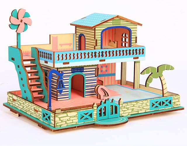 The 3D Wooden Puzzle,3D Architectural Model Building Set for Teens and Kids Ages 8+,Coffee Table Decor,Arts and Crafts for Kids. (Simple Packaging)