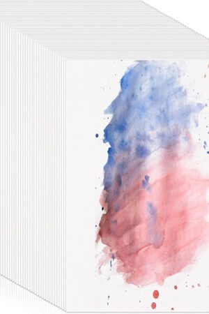 The Prudiut 120 Sheets Watercolor Paper Bulk, 140 lb/300 GSM Cotton Cold Press White Paper, 5 x 7 Inch, Perfect for Kids, Students, Artists