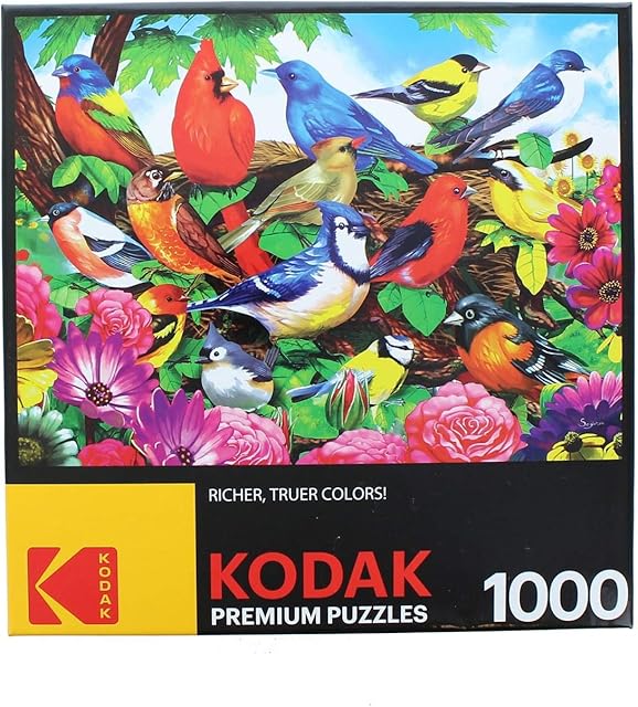The RoseArt - Kodak Premium - Friendly Birds - 1000 Piece Jigsaw Puzzle for Adults