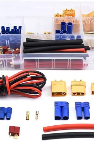 The Readytosky XT60/XT90/EC3/EC5/T-Plug Male&Female Connector Adapters Kit+14AWG Silicone Wire+Shrink Tubings for RC ESC Motor Lipo Battery(70PCS)