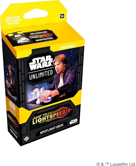 The Asmodee Star Wars: Unlimited TCG Jump to Lightspeed Han Solo Spotlight Deck - Ready-to-Play 50-Card Deck with Exclusive Cards, Ages 12+, 2+ Players, 20 Minute Playtime