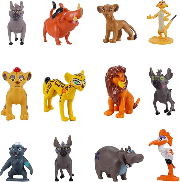 The Kids Play Animal Figures Action Figures Toys, Tales of Mufasa & Simba Perfect 1.8-2.8 inches Lion Mini Figurines playsets Toy Kid Set (Pack of 12)