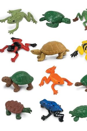 The Safari Ltd. Frogs & Turtles TOOB - 12 Mini Frog and Turtle Figurines - Educational Toy Set for Boys, Girls,and Kids Ages 3+