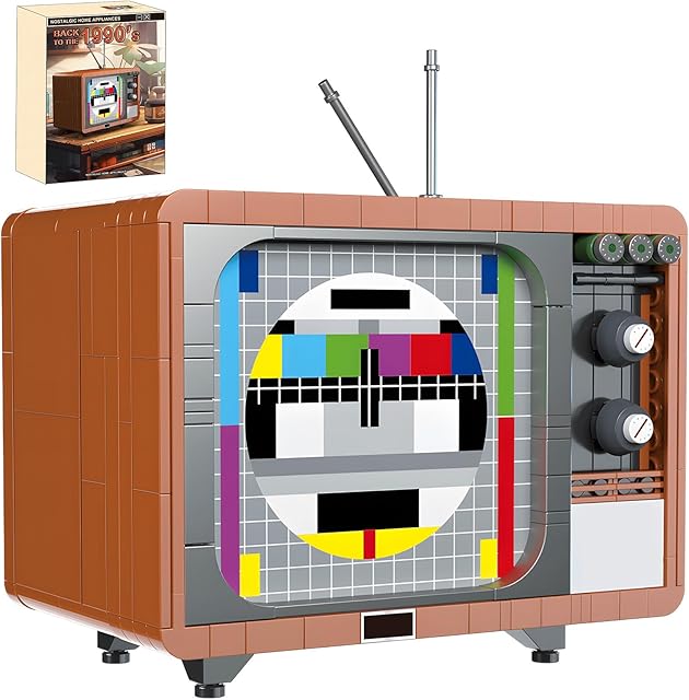 The Retro TV Mini Building Block Sets,Vintage TV Model Collectible Building Set Toys Gift for Kid Adults(550 Pieces)