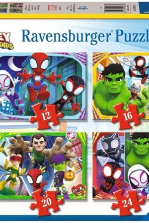 The Ravensburger - Spidey and His Amazing Friends Marvel Puzzle Set, 4 Puzzles (12, 16, 20, 24 Pieces), Children's Puzzle for 3+ Years, 70x50cm