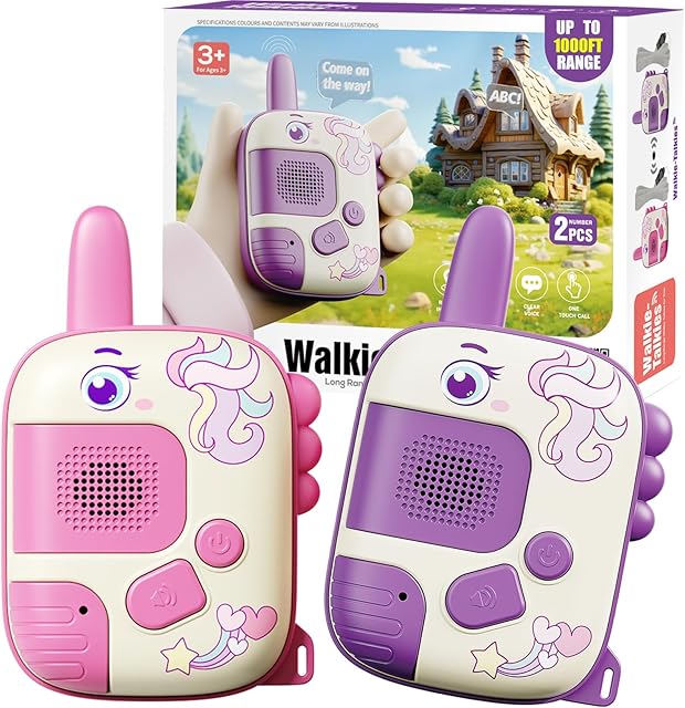 The Walkie Talkies Toys for Girls:Unicorn Toys 2 Pack Birthday Gifts for 3 4 5-7 8 Year Old Girls Toy for 4 5 6 7 8-10 Year Old Camping Outdoor Games,Christmas Stocking Stuffers for Girls Kids