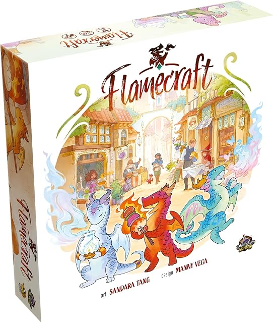 The Flamecraft Board Game | Strategy Dragon Fantasy Fun Family for Kids & Adults Ages 10+ 1-5 Players Average Playtime 60 Minutes Made by Lucky Duck Games (LKY-FMC-R01-EN)