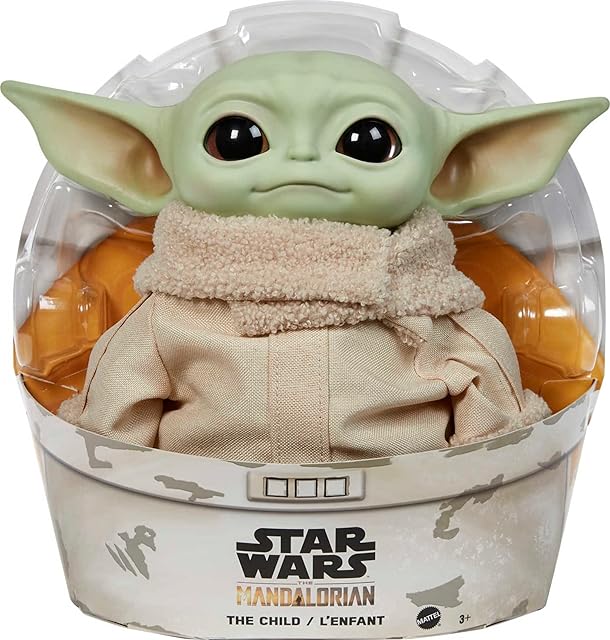 The Mattel Star Wars Grogu Plush Toy, 11-inch Character Figure with Soft Body. Inspired by Star Wars The Mandalorian