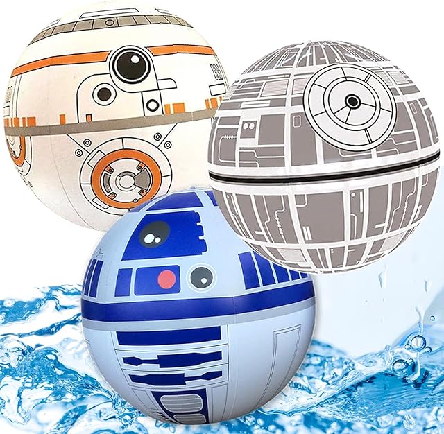 The Large Play Balls Set of 3 - Fun Indoor and Outdoor Gift, Size 14 Inches - Can Use for Play/Room Decor/Party Decor/Pool Inflatable Water Toys - Size Large
