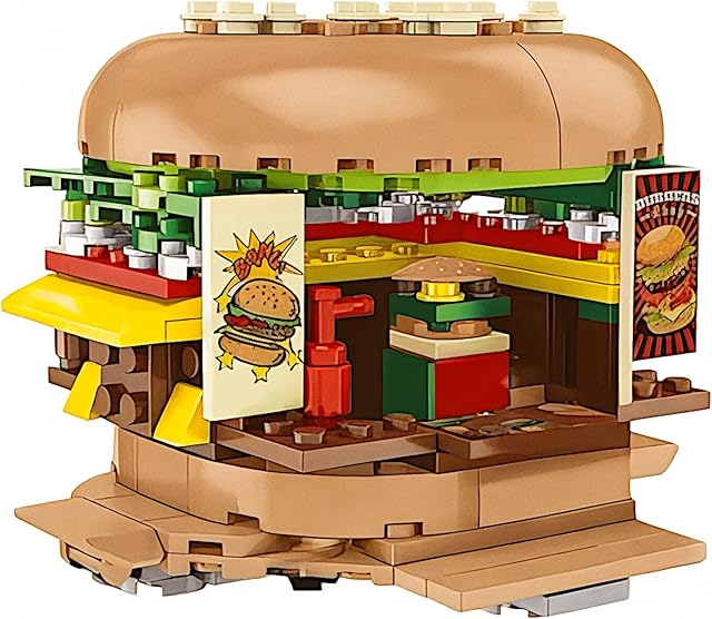The General Jim's Burger Joint Restaurant 209 Piece Modular Building Blocks Brick Model Or Amusement Park Burger Stand Building Blocks Brick Toy Playset