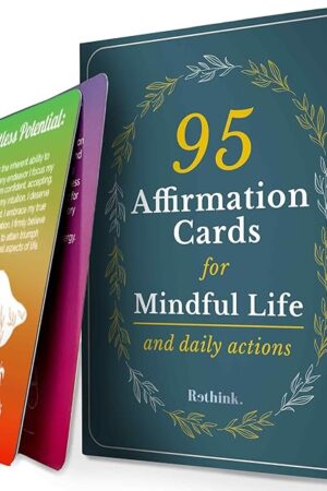 The QUOKKA Rethink 95 Positive Affirmation Cards for Mindfulness | Inspirational Motivational Cards for Women, Men, Teens for Stress Anxiety Relief and Mental Wellness | Durable Self Care Card Set