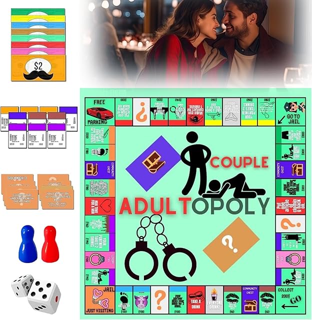 The Adult Board Game,Couple Adult Opoly Board Game,Adult Couples Board Games,Couples Adults Board Games,Couples Game Cards Board Game Props,Date Night Ideas,Couples Date Night Games