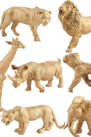 The Safari Animals Figures, Gold Jungle Animals Toy for Kids, Toddlers