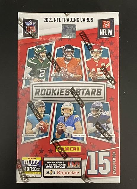 The Rookies & Stars 2021 Panini Football Trading Card Box - 15 Cards, Featuring Mac Jones, Ja'Marr Chase, Jaylen Waddle & More!