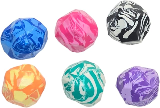 The Hi-Bounce Rock Balls (2") Outdoor Toys to Encourage Active Play, Party Favor, Themed Accessory and Pinata Stuffer for Boys and Girls (6 Pack)