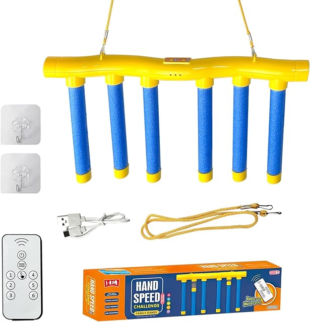 The Remote Control Reflex Stick Game, Family Interactive Reaction Time Training - Falling Sticks Challenge for Hand Eye Coordination Training, Party Reflex Challenge Games & Adults/Kids (Yellow)