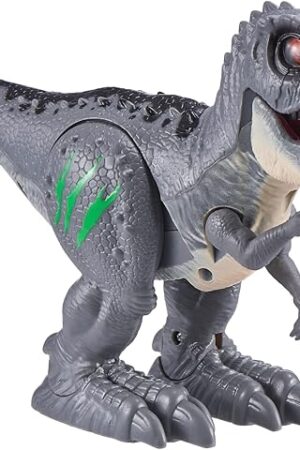 The Robo Alive Attacking Grey T-Rex Battery-Powered Robotic Toy by Zuru, Dinosaur Toy, Gift for Boys 3 Years Old and Up