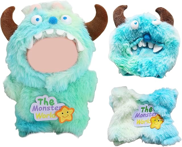 The 17cm Doll Clothes Set, Premium Jeans & Knitted Sweater Outfit for 17cm 15cm Dolls, Cute Dress Up Fashion, No Doll Included (Monsters, 17cm/15cm)