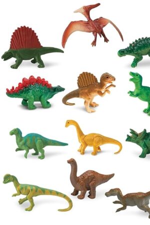 The Safari Ltd. Dinos TOOB - Includes 12 Hand-Painted Mini Figurines - T-Rex, Triceratops, Velociraptor, Stegosaurus, Ankylosaurus & More - Dinosaur Toy Figures For Boys, Girls & Kids Toys for Ages 3+