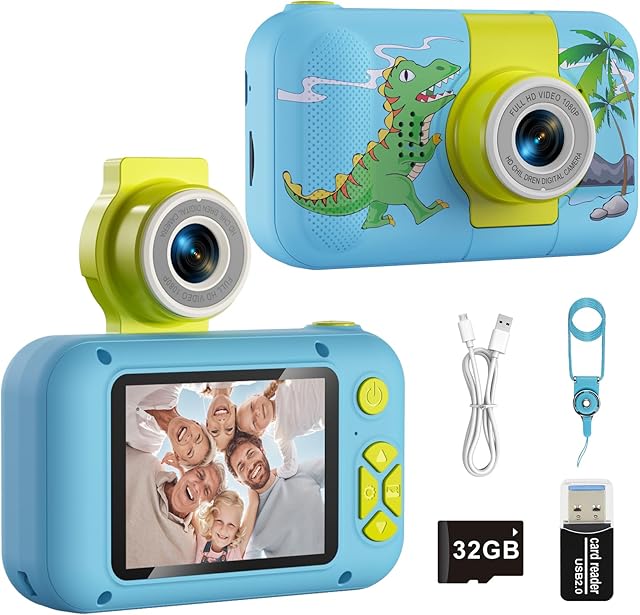 The Kids Camera Toys for 3-12 Year Old Girls/Boys,Child Digital Camera for Toddler,Christmas Birthday Festival Present for Kids,Video Selfie Cam for Children with 32GB TF Card,X101