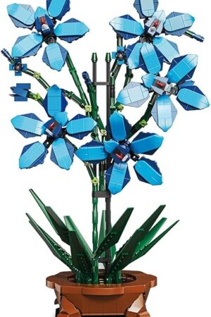The QISHOUTING Blue Orchid Flower Building Kits Toy, Home Décor Gift for Adults and Teens, Botanical Collection,Gift Idea,Birthday(1097PCS)