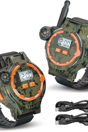 The Rechargeable Walkie Talkies for Kids, Two-Way Radio Walky Talky with Flashlight Children Long Range, 2 Pack Interphone Toy for Kids Age 6-12 Outdoor Game for Kid Ages 4-8 Gifts for Boy