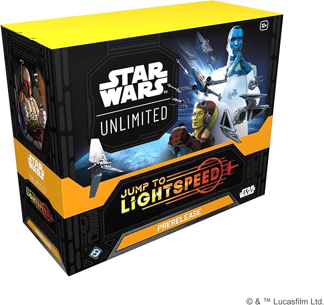 The Asmodee Star Wars: Unlimited TCG Jump to Lightspeed PRERELEASE Box - Includes 6 Booster Packs, Ages 12+, 2+ Players, 20 Minute Playtime