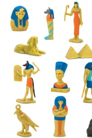 The Safari Ltd. Ancient Egypt TOOB - 12 Mini Figurines: Nefertiti, Bastet, King Tut, Isis, Amulet, Mummy, Scarab, Pyramids, Sphinx, Thoth, Anubis & More - Educational Toys Boys, Girls & Kids 3+