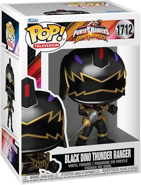 The Funko Pop! TV: Power Rangers Dino Fury - Black Dino Thunder Ranger - Collectable Vinyl Figure - Gift Idea - Official Merchandise - Toys for Kids & Adults - TV Fans - Figure for Collectors and Display