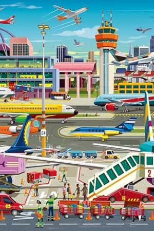 The Ravensburger Airport Central - 150 Piece XXL Jigsaw Puzzle for Kids | Explore an Engaging Aviation Scene | Promotes Concentration and Creativity | FSC-Certified