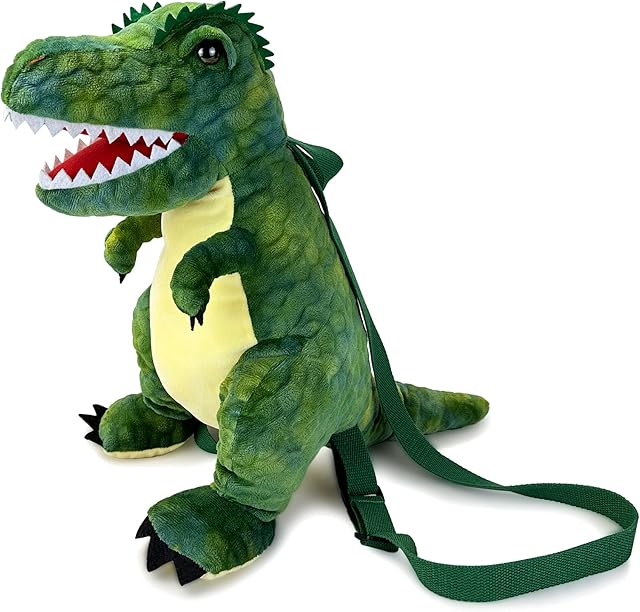 The P lush T Rex Dinosaurs Backpack, 16" D inosaur s Stuffed Animal Bag toddler D inosaur Backpack for Kids 3-5, Dinosaurs Gift Bag Plush Dinosaur Toys for kids Giant Dinosaur Plus h backpack