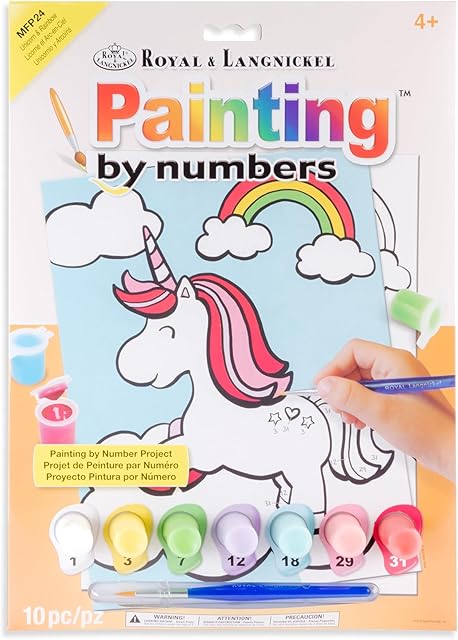 The Royal & Langnickel 10pc My First Paint-by-Numbers, Unicorn & Rainbow