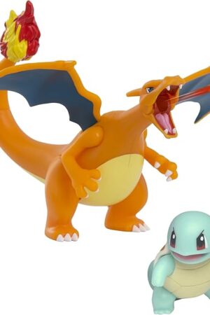 The Pokémon Fire and Water Battle Pack - Includes 4.5 Inch Flame Action Charizard and 2" Squirtle Action Figures - Amazon Exclsuive