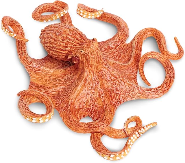 The Safari Ltd. Giant Pacific Octopus Figurine - Lifelike 8" Model Figure - Educational Toy for Boys, Girls, and Kids Ages 3+
