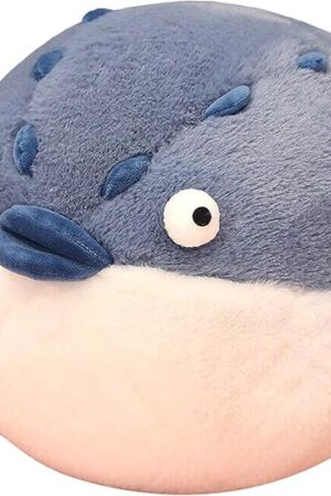 The Puffer Fish Plush Pillow 15.7'' Funny Stuffed Animals Soft Plushies,Chubby Puffer Fish Plush Toy,Unique Fat Pufferfish Stuffed Animals for Girls Kids Boys Birthday